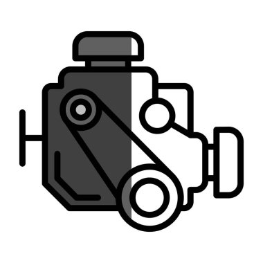 araba motoru simgesi, vektör illüstrasyonu basit tasarım