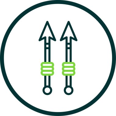 iki ok vektör simgesi, zıpkın oku