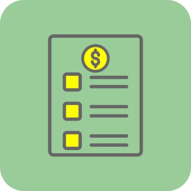 Basit Price listesi simgesi, vektör illüstrasyonu