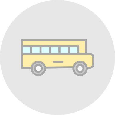 Okul servisi simgesi, vektör illüstrasyonu basit tasarım