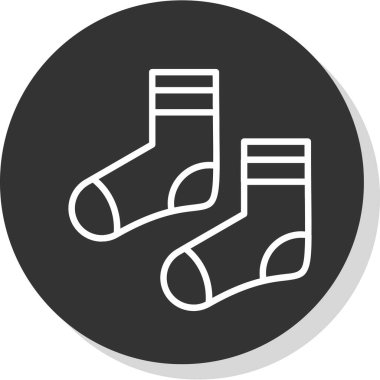 iki çorap düz simgesi, vektör illüstrasyonu