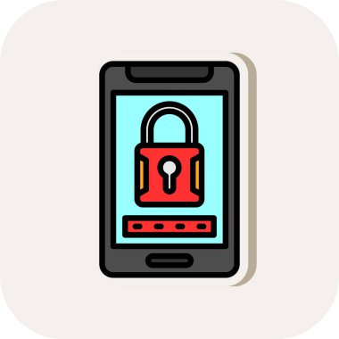 akıllı telefon güvenlik simgesi, vektör illüstrasyonu 