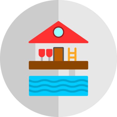 Bir ev simgesinin vektör illüstrasyonu