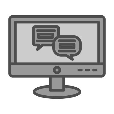 Bilgisayarlı konuşma balonu ve konuşma sohbet simgesi