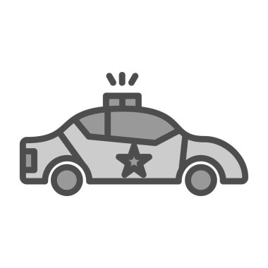 Polis arabası simgesi, vektör illüstrasyonu 