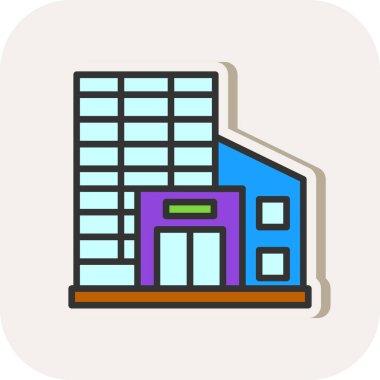 Basit Alışveriş Merkezi simgesi, vektör illüstrasyonu