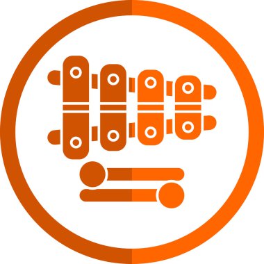 Kırmızı ksilofon vektör çizimi basit tasarım