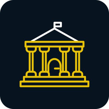 Parlamento binası simgesi, vektör illüstrasyonu basit tasarım