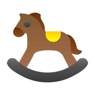 Sallanan at oyuncağı simgesi, vektör illüstrasyonu