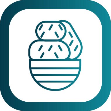 Ekmek ikonunun vektör illüstrasyonu, gıda konsepti, gıda illüstrasyonu