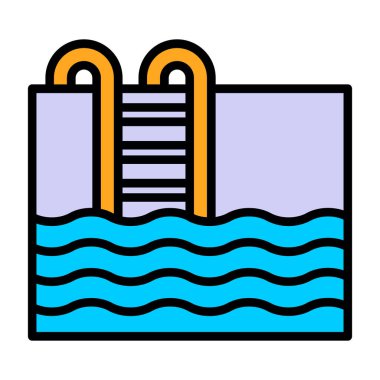 Havuzu web simgesi, vektör çizim 