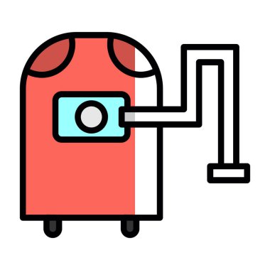 Gaz kazanının simgesi renk ana hatları vektörü
