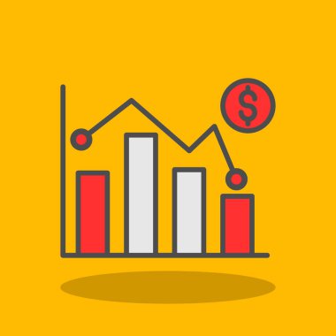 Pazar dalgalanması simgesi, vektör illüstrasyonu