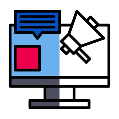 Reklam reklam pazarlama simgesi - taslak biçimi