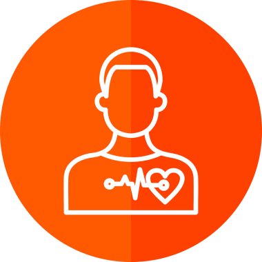 Sabırlı kalp ikonu, basit bir çizim