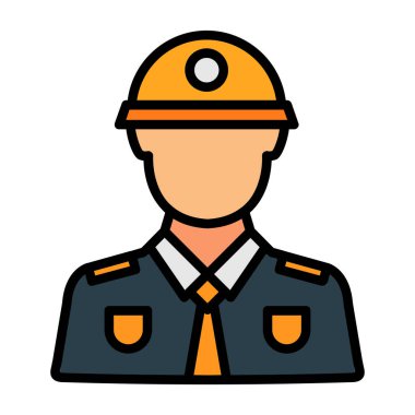 İnşaat işçisi miğfer vektör çizimi grafik tasarımı