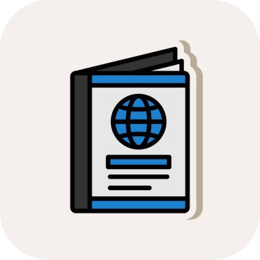 Basit Pasaport simgesi vektör illüstrasyonu