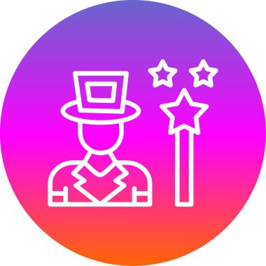 Yıldız ve şapkalı bir adamın vektör çizimi