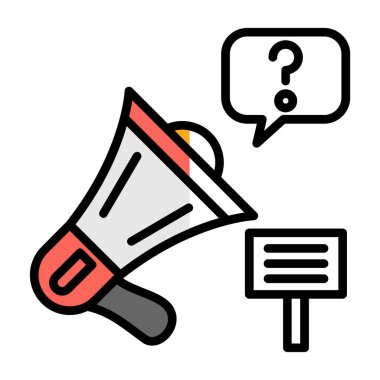 Megafon ikonu vektör illüstrasyonu