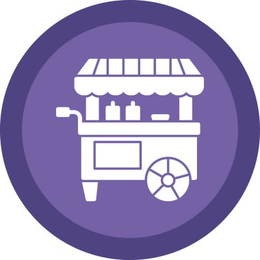 Basit yemek arabası simgesi, vektör illüstrasyonu