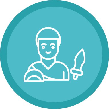 Bıçak simgesi olan bir adamın vektör çizimi