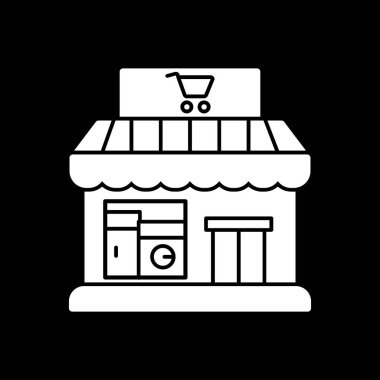 dükkan vektörü ince çizgi simgesi