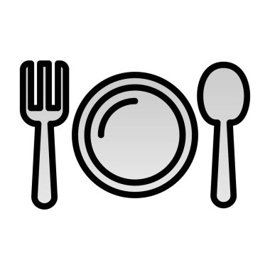 kaşık ve çatal vektör çizimi olarak