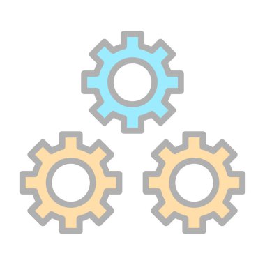 dişli simgesi. düz dizayn. vektör illüstrasyonu