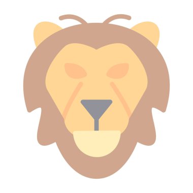 Aslan başı simgesi, vektör illüstrasyonu basit tasarım