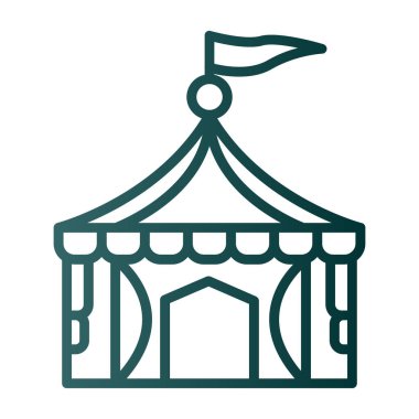 Sirk çadırı vektör simgesi basit tasarım illüstrasyonu