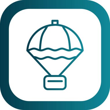 paraşüt ağ simgesi, vektör illüstrasyonu