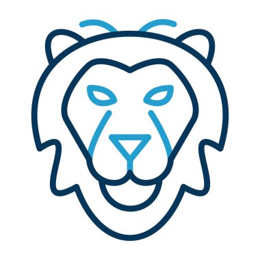 Aslan başı simgesi, vektör illüstrasyonu basit tasarım