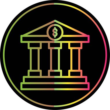 Banka bina simgesini, basit vektör çizim 