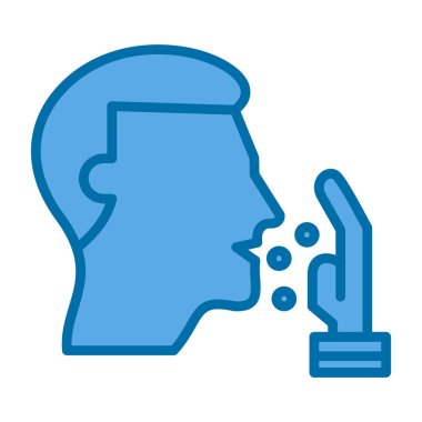 Inhaler satır biçimi simgesi kullanan adam