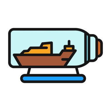 Deniz dalgası vektör dizaynlı gemi