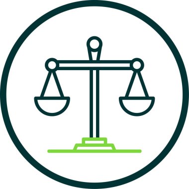 adalet ölçeği simgesi, vektör illüstrasyonu