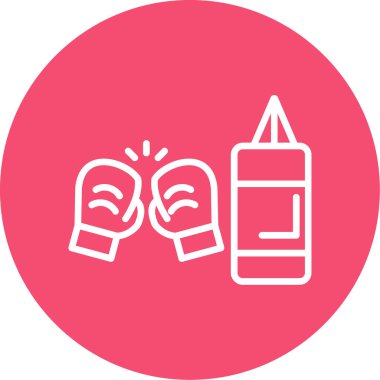 Boks simgesi renk ana hatları vektörü 