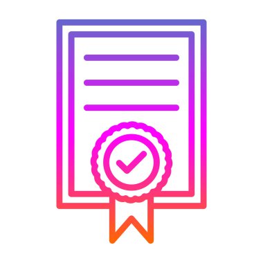 Sertifika simgesi, eğitim konsepti, vektör illüstrasyonu