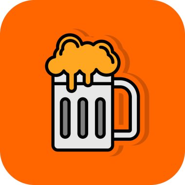 Bir bardak bira ikonu, vektör illüstrasyonu basit tasarım