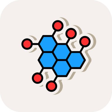 Molekül. Web simgesi basit tasarım