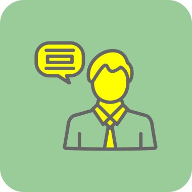 iş adamı simgesiyle konuşma balonu