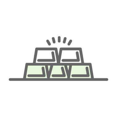 altın çubuk simgesi, vektör illüstrasyonu basit tasarım