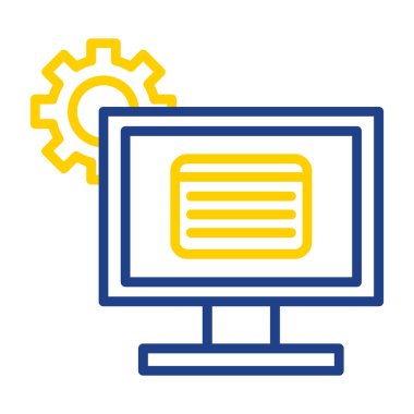 Bilgisayar teknolojisi simgesinin vektör illüstrasyonu