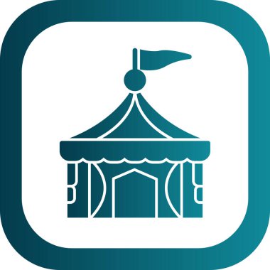 Sirk çadırı vektör simgesi basit tasarım illüstrasyonu