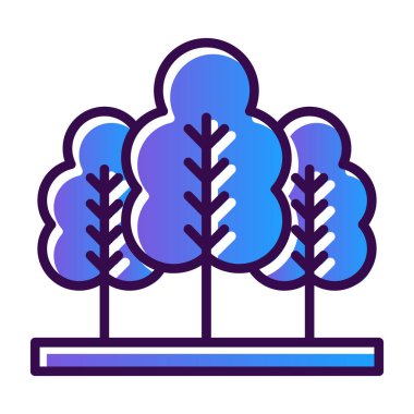 Orman ikonu vektör illüstrasyonu