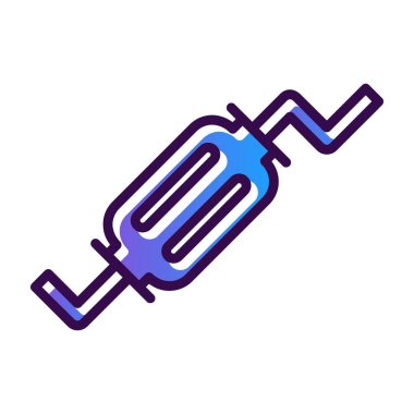Egzoz borusu sistemi vektör simgesini özetliyor. Sembol, logo