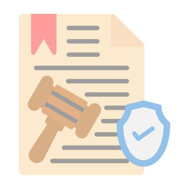 Hukuk Hizmetleri düz simgesi, vektör illüstrasyonu 