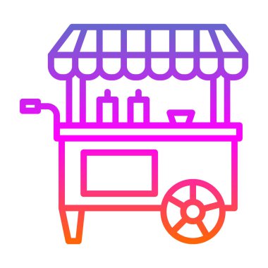 Basit yemek arabası simgesi, vektör illüstrasyonu