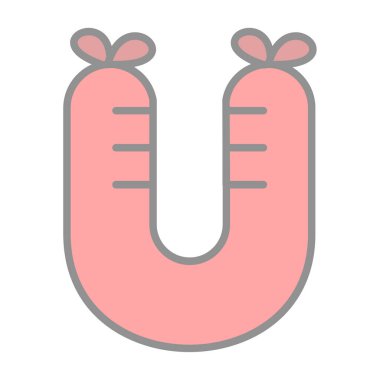 Beyaz arkaplandaki u harfinin vektör çizimi