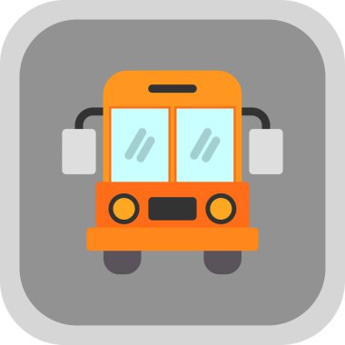 Okul servisi simgesi, vektör illüstrasyonu basit tasarım